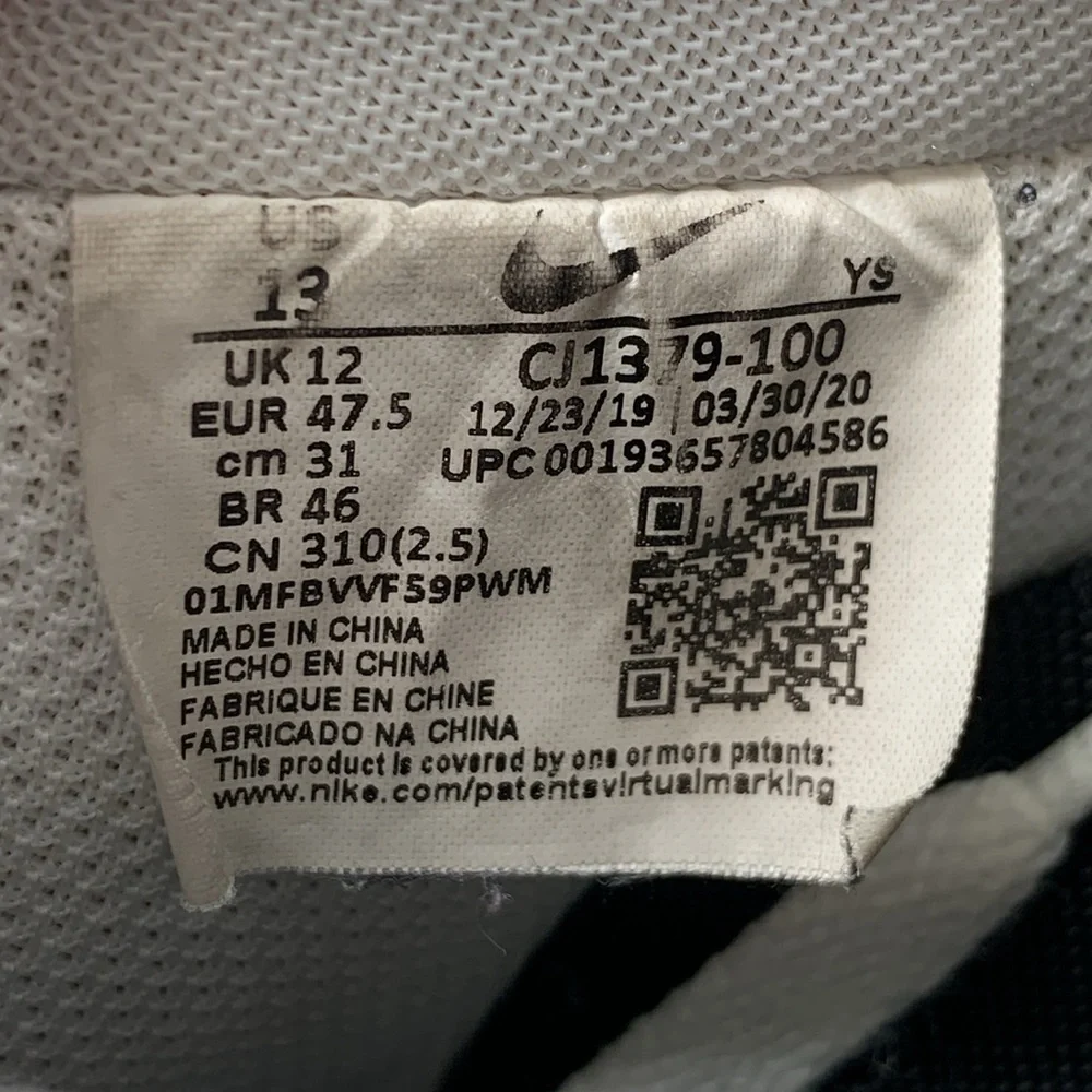 Nike AF1 Low Double Air White Shoes CJ1379-100 Men’s Sz 13‎